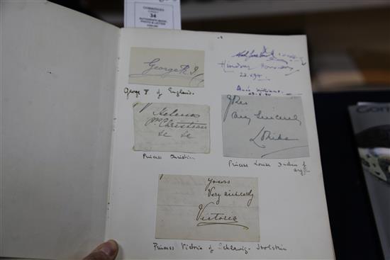 A 20th century autograph album, photo and a letter